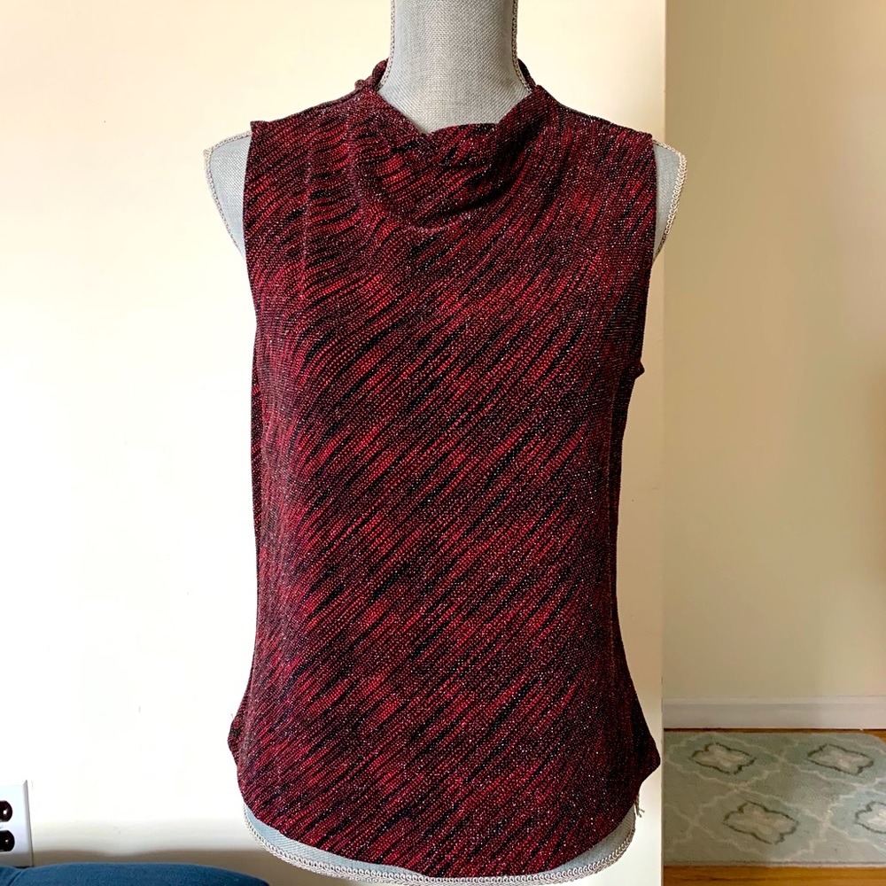 Sparkle, sleeveless, black and red top